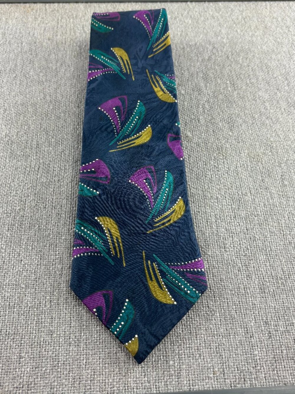 Enrico Guccini Navy / Multi Abstract Men's Extra Extra Long Tie 3 3/4" x 68"